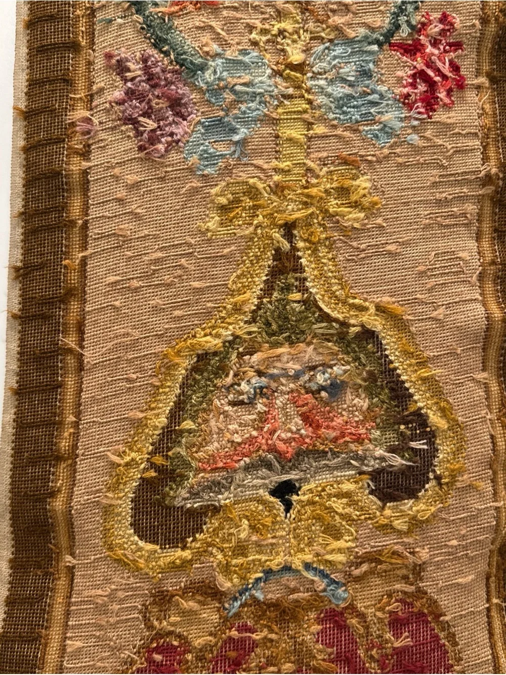 VTG Large Long Needlepoint Wall Hanging Tapestry Panel Banner